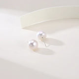 OSM Flat Round Silvery White Earrings 10–11mm – S925 Silver