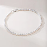 OSM White Pearl Necklace – 7–8mm Circular, S925 Silver