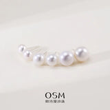 OSM Flat Round Silvery White Earrings 7–8mm S925 Silver