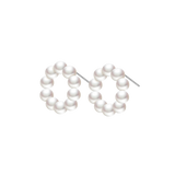 OSM Near-Circle Silvery White Earrings 5–6mm – S925 Silver