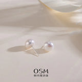OSM Set of 4 Flat Round Silvery White Earrings 6–9mm S925 Silver