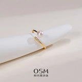 OSM Dome-Shaped Adjustable Ring 6–7mm – Gold Tone S925 Silver
