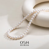 OSM  Pearl Necklace 9–10 mm with S925 Sterling Silver Clasp