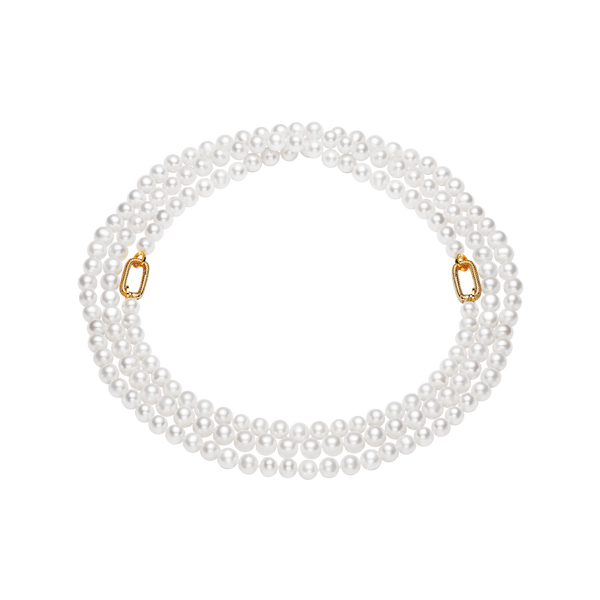 OSM Pearl Necklace 7–8 mm, 128 cm with Gold Alloy Clasp