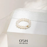 OSM 3–4mm Near-Round Elastic Ring Cord 6cm – 18K Gold