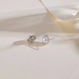 OSM Set of 4 Flat Round Silvery White Earrings 6–9mm S925 Silver