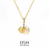 OSM GOLD Pearl Necklace 11–12 mm  925 Silver