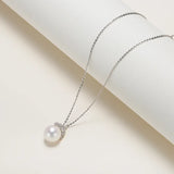 OSM White Pearl Necklace 11–12mm, S925 Silver