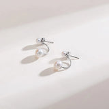 OSM Flat Round Silvery White Earrings 4–8mm – S925 Silver