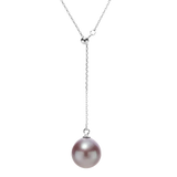 OSM Purple Pearl Necklace 11–12mm Round, S925 Silver