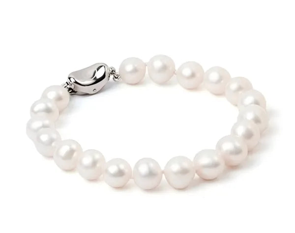 OSM Minimalist Pearl Bracelet Silver Band
