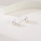 OSM Flat Round Silvery White Earrings 10–11mm – S925 Silver