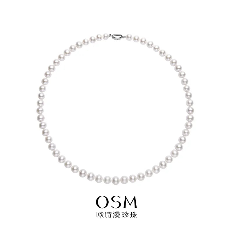 OSM Pearl Necklace with S925 Sterling Silver Clasp