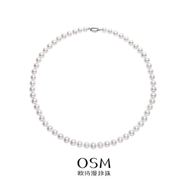 OSM Pearl Necklace with S925 Sterling Silver Clasp