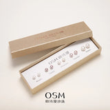 OSM Multicolor Flat Round Earrings 5–9mm – Silvery White, S925 Silver