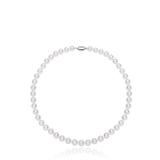 OSM White Pearl Necklace – 8–9mm Round, S925 Silver