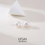 OSM Flat Round Silvery White Earrings 10–11mm – S925 Silver
