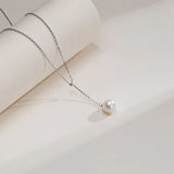 OSM Teardrop White Pearl Necklace 10–11mm, S925 Silver