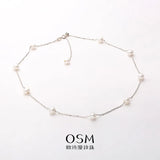 OSM White Pearl Necklace 6–7 mm 925 Silver
