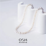 OSM White Pearl Necklace 5–8mm Nearly Round, 160cm