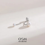 OSM Flat Round Silvery White Earrings 4–8mm – S925 Silver
