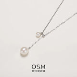 OSM Pearl Necklace 5–9 mm Oval (Teardrop) 925 Silver