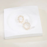 OSM Near-Circle Silvery White Earrings 5–6mm – S925 Silver