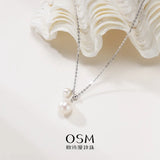 OSM Pearl Necklace 5–9 mm Oval (Teardrop) 925 Silver