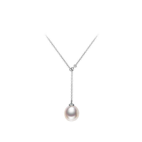 OSM Teardrop White Pearl Necklace 10–11mm, S925 Silver