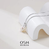 OSM Pearl Necklace 5–9 mm Oval (Teardrop) 925 Silver