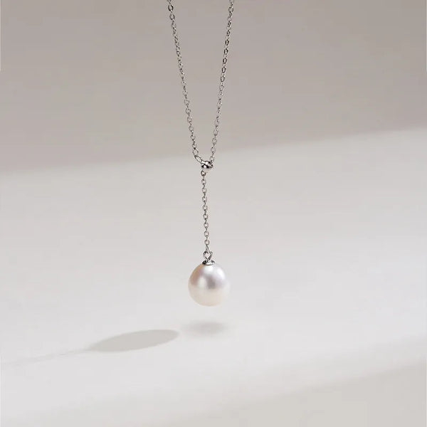 OSM Teardrop White Pearl Necklace 10–11mm, S925 Silver