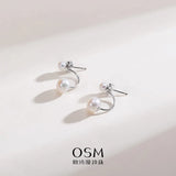 OSM Flat Round Silvery White Earrings 4–8mm – S925 Silver