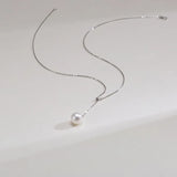 OSM Teardrop White Pearl Necklace 10–11mm, S925 Silver