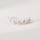 OSM Flat Round Silvery White Earrings 7–8mm S925 Silver