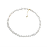 OSM White Pearl Necklace – 7–8mm Near-Circular, Gold Clasp