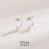OSM Flat Round Silvery White Earrings 4–8mm – S925 Silver