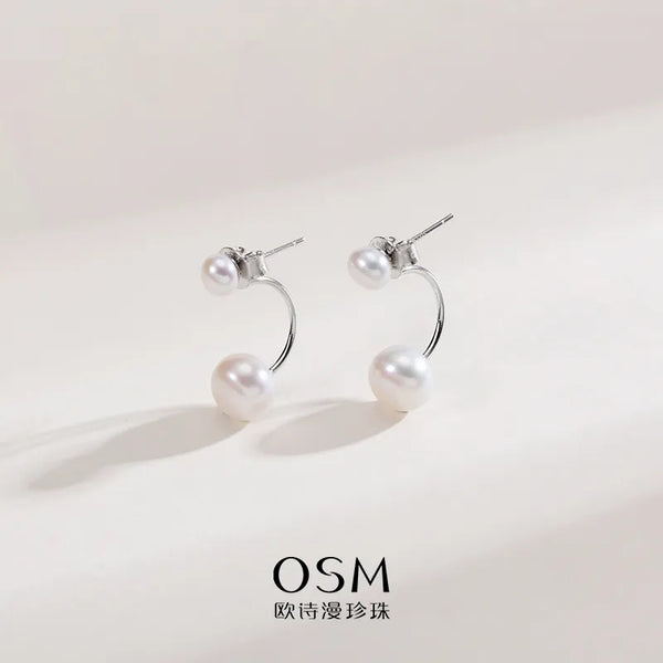 OSM Flat Round Silvery White Earrings 4–8mm – S925 Silver