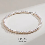 OSM  Pearl Necklace 9–10 mm with S925 Sterling Silver Clasp