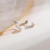 OSM Flat Round Silvery White Earrings 4–8mm – S925 Silver
