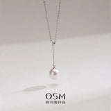 OSM Teardrop White Pearl Necklace 10–11mm, S925 Silver