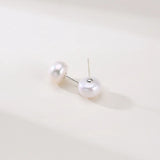 OSM Flat Round Silvery White Earrings 10–11mm – S925 Silver