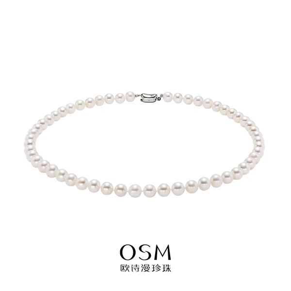 OSM Pearl Necklace 7–8 mm S925 Sterling Silver Clasp