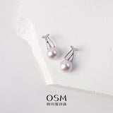 OSM Round Silvery White Earrings 10–11mm – S925 Silver
