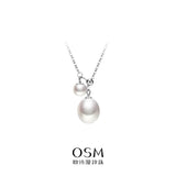 OSM Pearl Necklace 5–9 mm Oval (Teardrop) 925 Silver