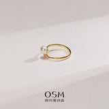 OSM Dome-Shaped Adjustable Ring 6–7mm – Gold Tone S925 Silver