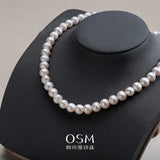 OSM  Pearl Necklace 9–10 mm with S925 Sterling Silver Clasp