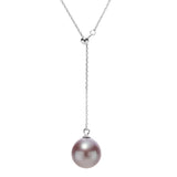 OSM Purple Pearl Necklace 11–12mm Round, S925 Silver