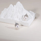 OSM Round Silvery Earrings 11–12mm – 925 Silver with Cubic Zirconia