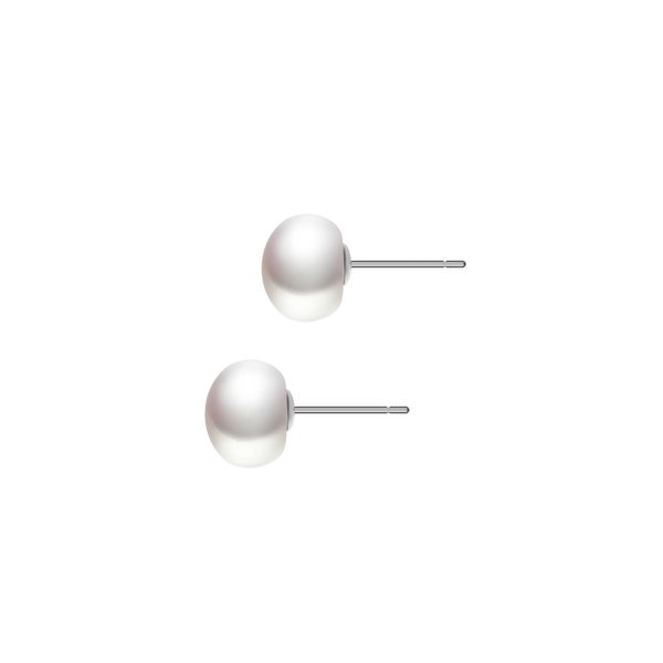 OSM Flat Round Silvery White Earrings 10–11mm – S925 Silver