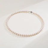OSM White Pearl Necklace 7–8mm Near-Circular 9K Gold